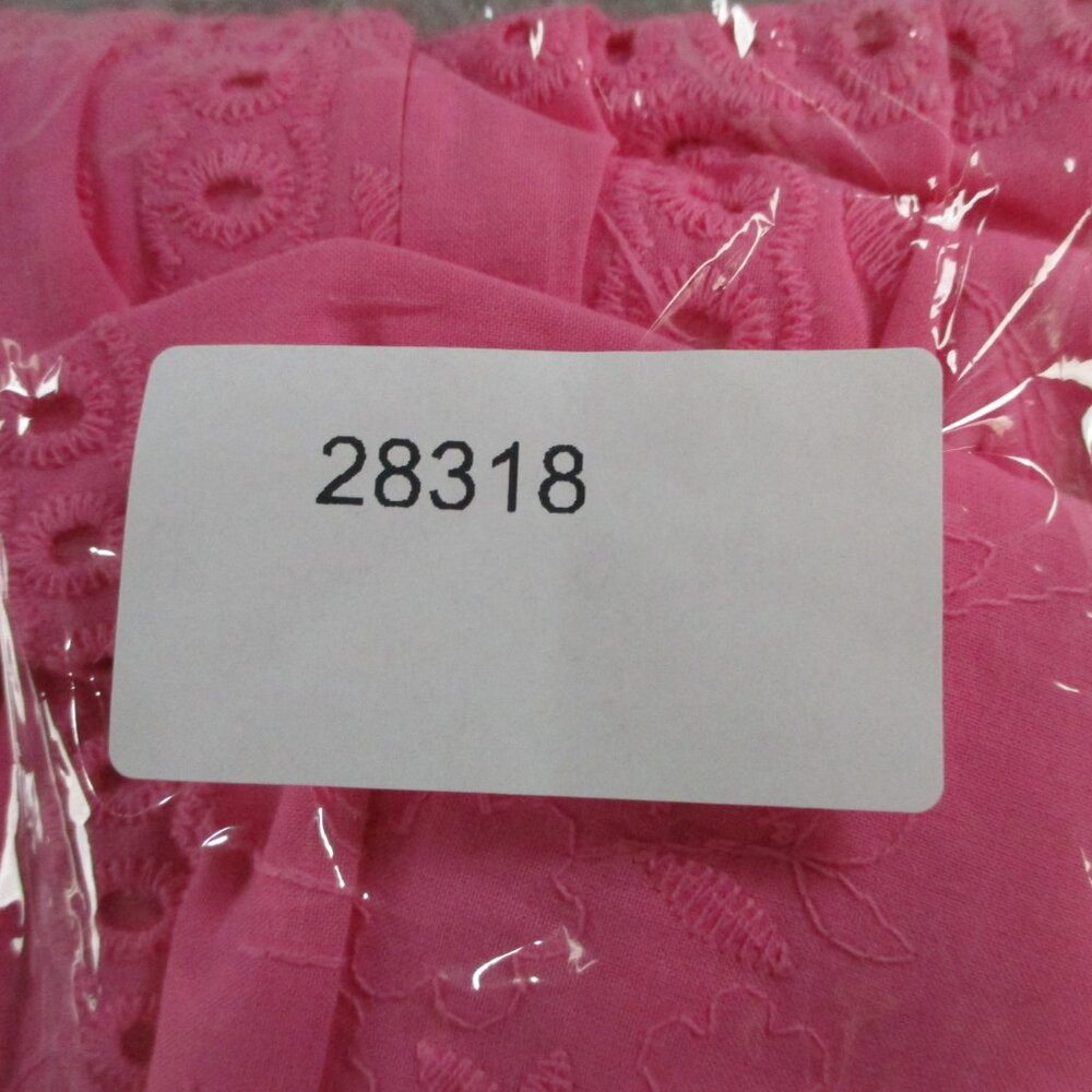 J Marie Presley Eyelet Midi Dress Womens Medium Pink Lace Lined NEW - Picture 6 of 6